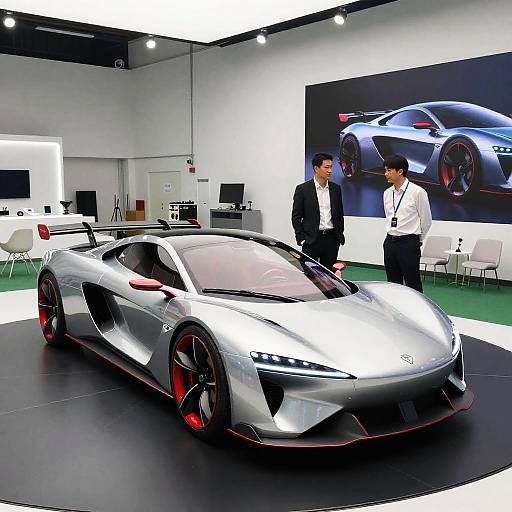 Futuristic Silver Concept Car Showcase