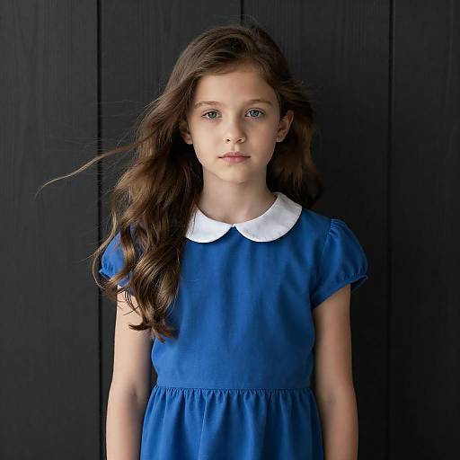 Portrait of Girl in Blue Dress