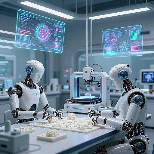 Futuristic Lab with Android Artists