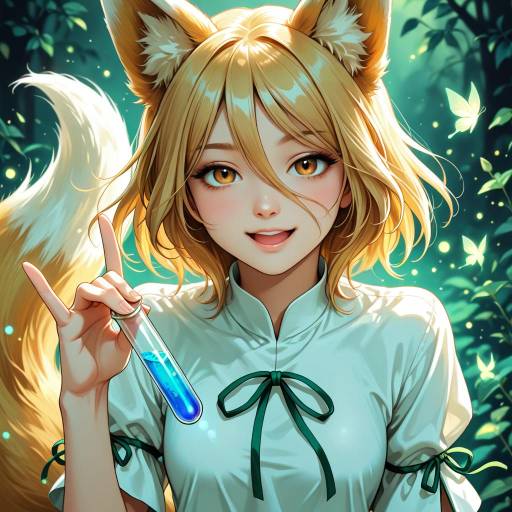 Enigmatic Fox Girl in Black Attire