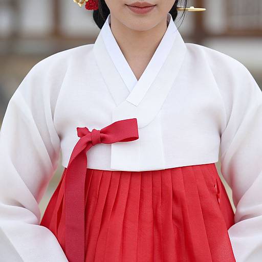 Close-Up Traditional Hanbok Dress