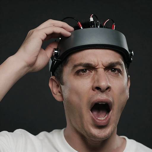 Intense Cybernetic Portrait with Headset