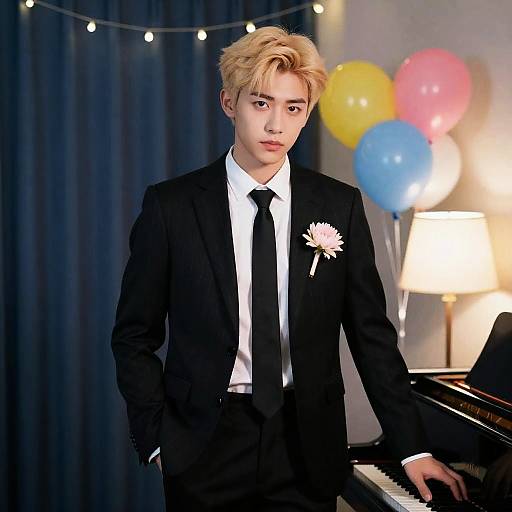 Stylish Young Man at the Piano