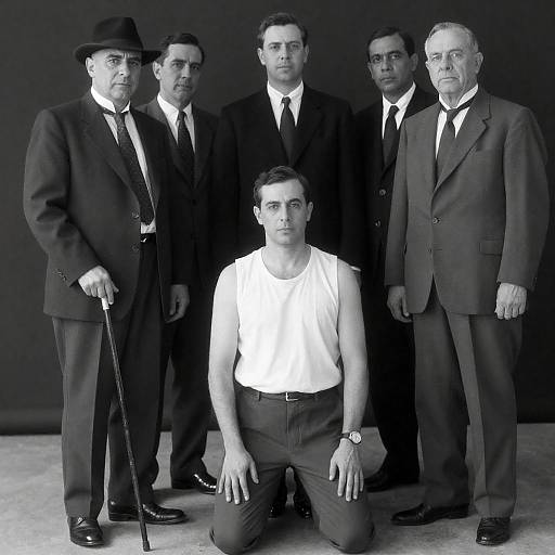 Vintage Group Portrait of Men in Formal Attire