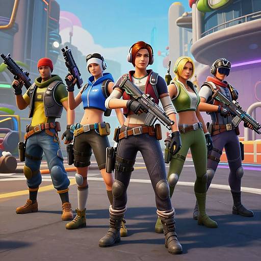 Fortnite Squad Ready for Urban Battle