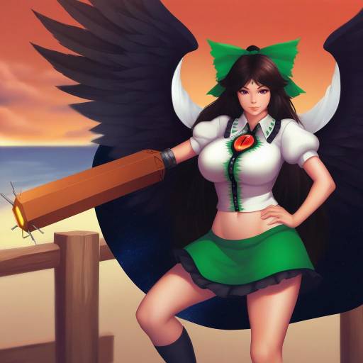 Realistic Utsuho at the Seaside