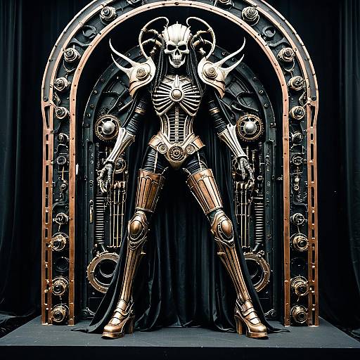 Steampunk Biomechanical Skeleton Sculpture