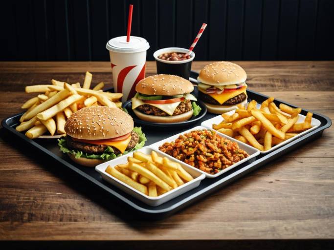 Vibrant Fast Food Wallpaper Design