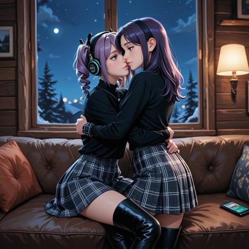 Twilight Cowboy Embrace in Rustic Cabin
