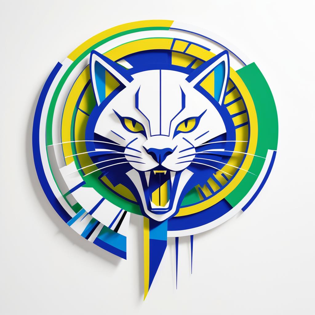 Geometric Saber-toothed Cat Logo Design