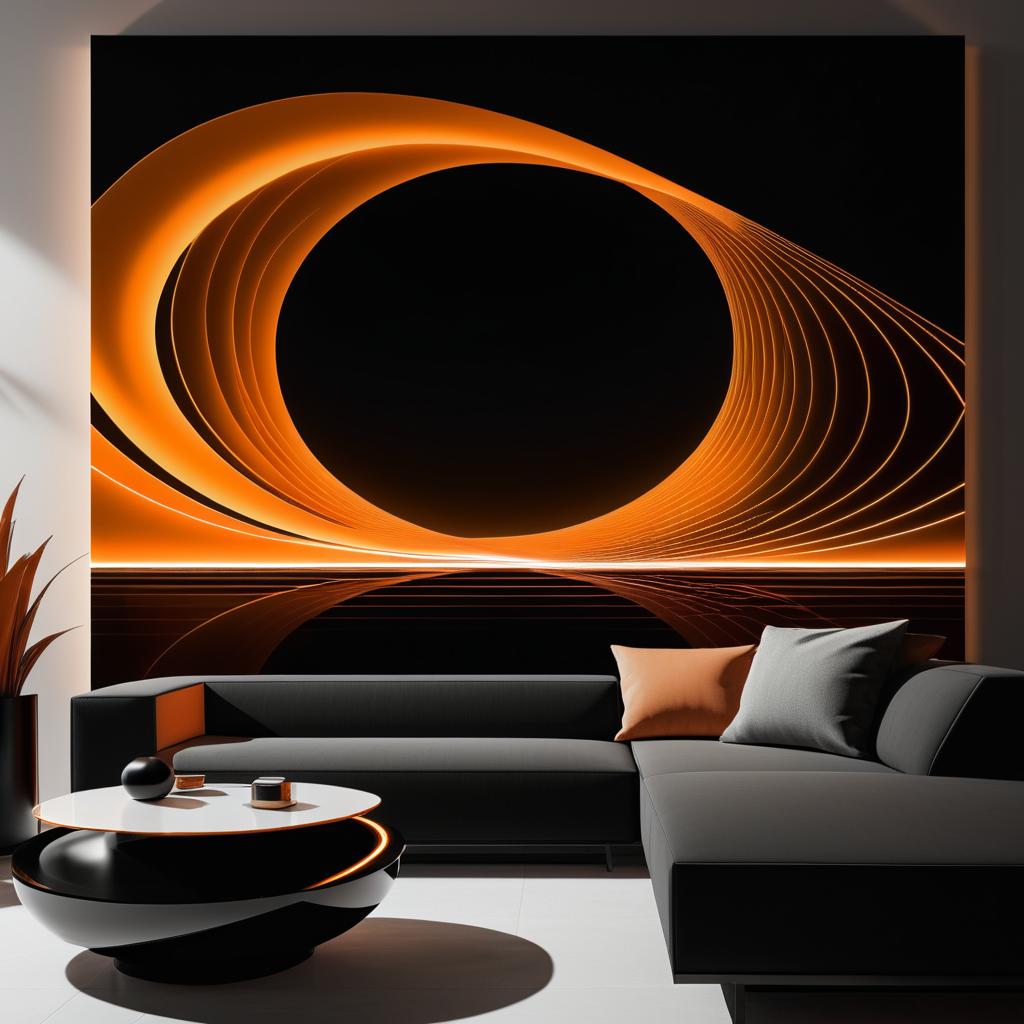 Bold Geometric Wave Light Painting Art