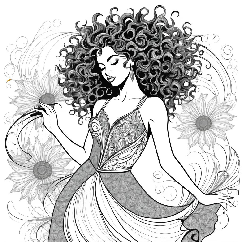 Elegant Jazz Dancer with Sunflowers