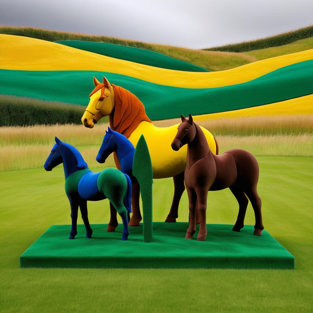 Abstract Equine Sculpture in Velvet Meadow