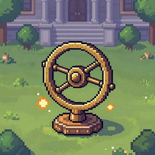 Retro Steam-Powered Ballista Pixel Art