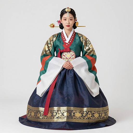 Young Woman in Traditional Korean Hanbok
