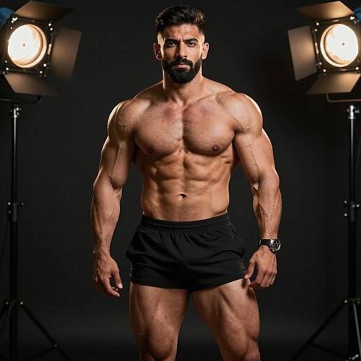 Muscular Man in Studio Lighting