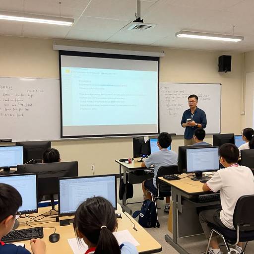 Tech-Integrated Collaborative Classroom Scene