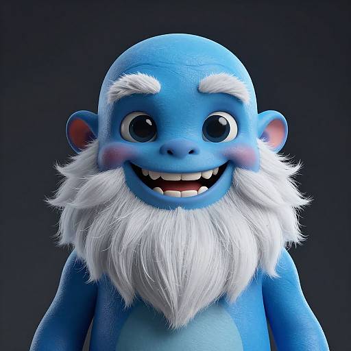 Realistic Portrait of Futuristic Blue Alien