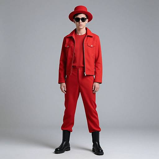 Stylish Red Pimp Costume Portrait