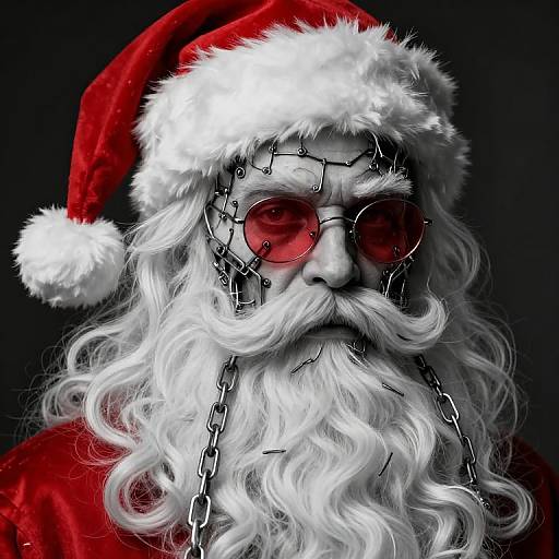 Cybernetic Santa Claus in Giger Style