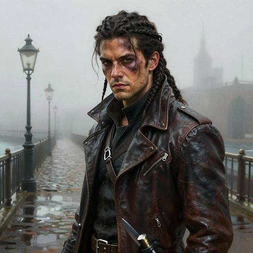 Rugged Assassin in Victorian Fog