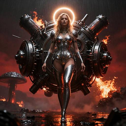 Cinematic Dystopian Action Scene