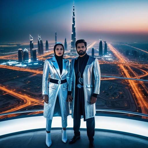 Futuristic Couple Portrait with Burj Khalifa Futuristic Couple Portrait with Burj Khalifa