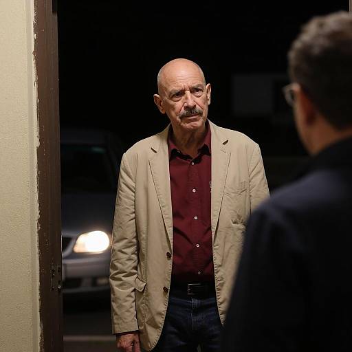 Suspenseful Encounter in Dim Light