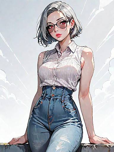 Casual Chic Woman with Faux Fur Vest