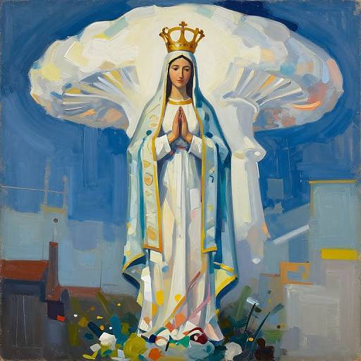 Our Lady of Fatima with Mushroom Cloud