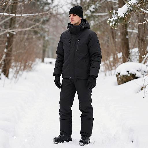 Man in Full-Body Winter Thermal Outfit