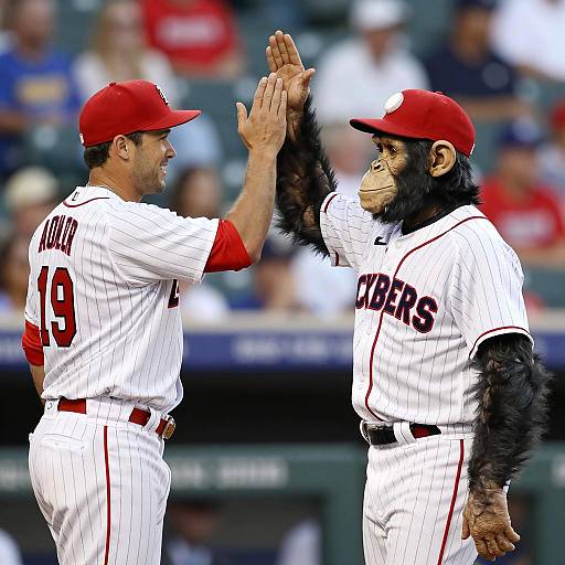 High-Five in the Baseball Stadium
