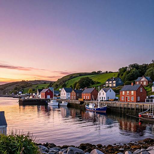 Stratham Coastal Town Sunset Scene