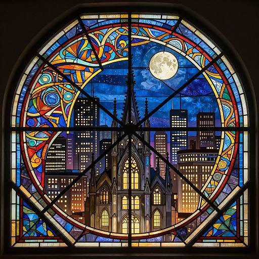 Ghibli-Inspired Gothic Stained Glass