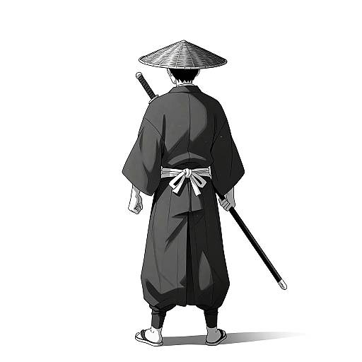 Monochrome Samurai with Polearm