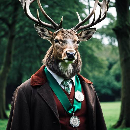 Elegant Stag Dentist with Emerald Sash