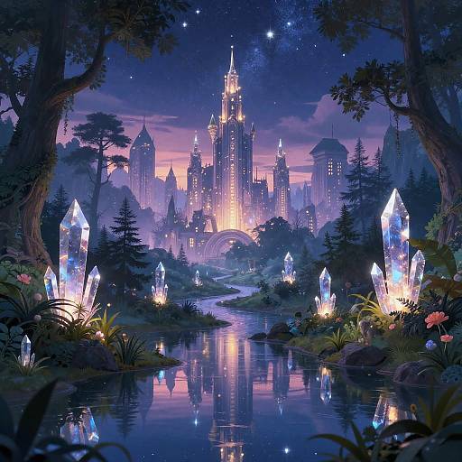 Dreamy Velaris Twilight Cityscape Wallpaper