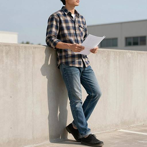 Casual Man with Paper in Sunlight