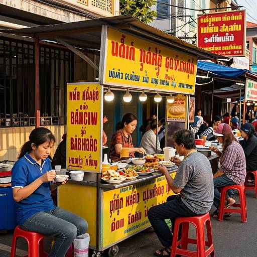 Vibrant Vietnamese Street Food Market