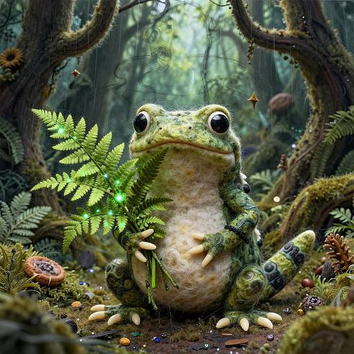 Tim Burton Style Cartoon Salamander