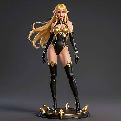 Elegant Blonde Elf in Dark Setting