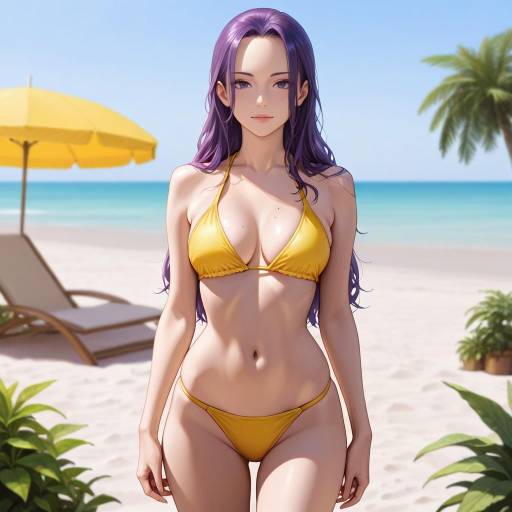 Girl with Purple Hair at Beach Girl with Purple Hair at Beach