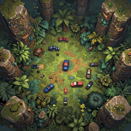 Jungle Clearing DnD 5e Battlemap