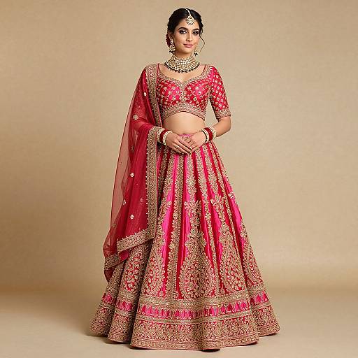Elegant Bride in Vibrant Lehenga