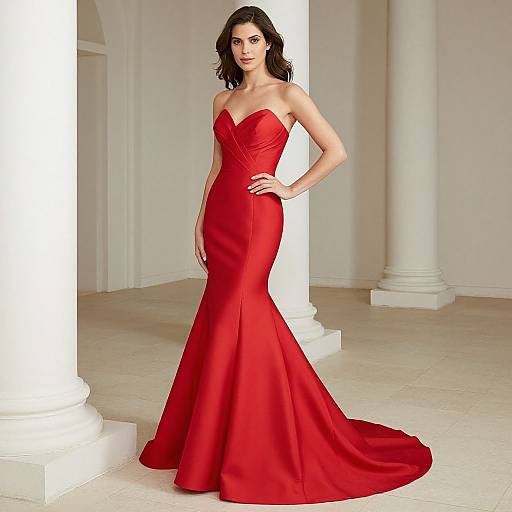 Elegant Red Mermaid Formal Dress