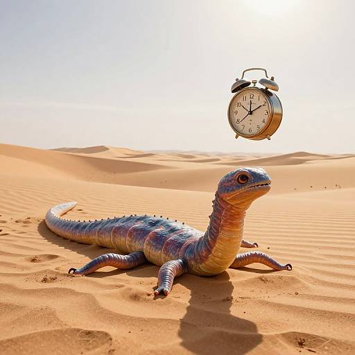 Six-Armed Sandworm in Sunlit Desert