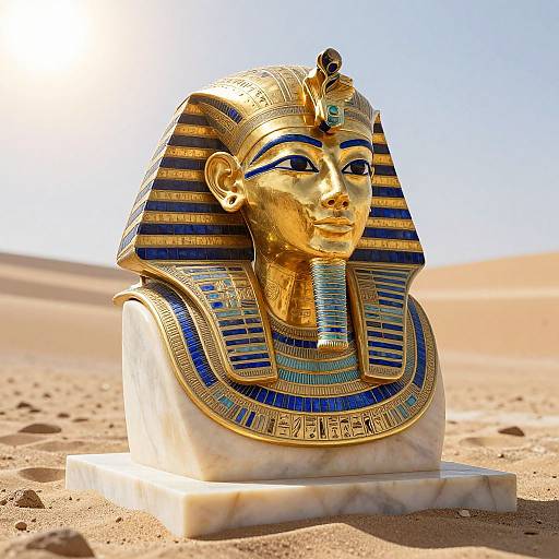 Gold Egyptian Headpiece with Hieroglyphics