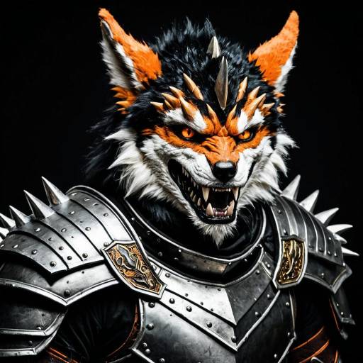 Furry Wolf Warrior in Spiked Armor