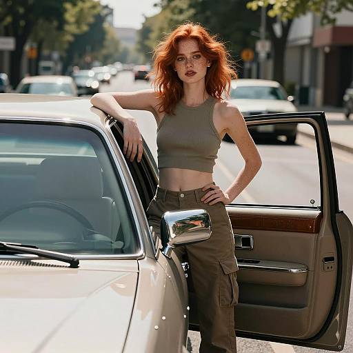 Chic Redhead by Classic Limousine Car