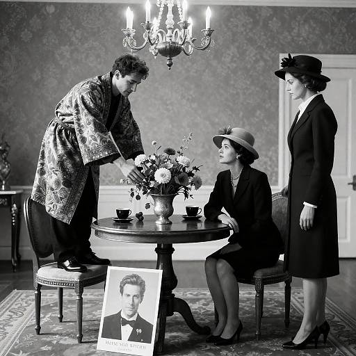 Elegant Black and White Room Scene